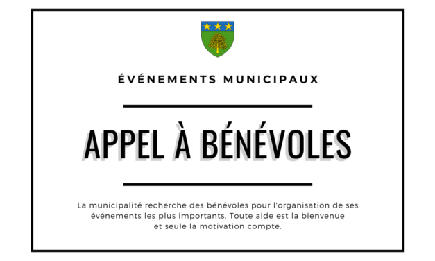 [Événements municipaux] Appel à bénévoles